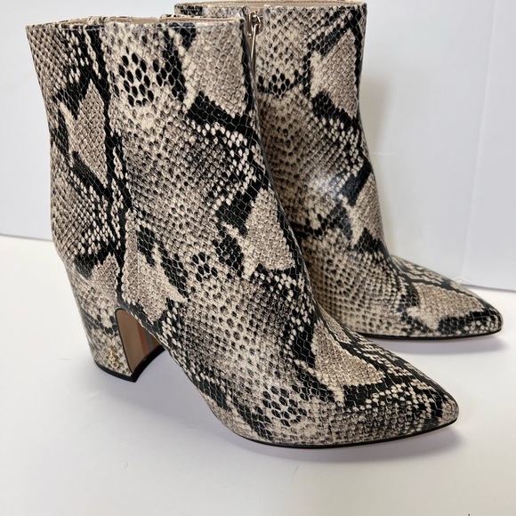 SAM EDELMAN HILTY SNAKESKIN LEATHER SIDE ZIP HEELED BOOTIE SIZE 7 EUC - Picture 4 of 11